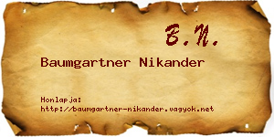 Baumgartner Nikander névjegykártya